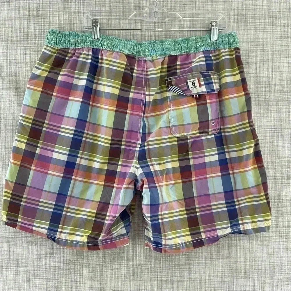 💥 Tommy HIlfiger Plaid swimming trunks Men's XL. 1981